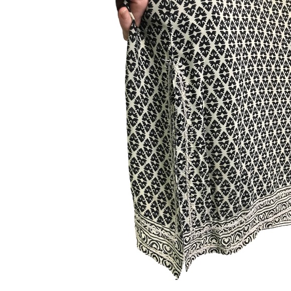 Gretchen‎ Scott Embroidered Tunic Boho Top Black White Floral Caftan Coverup S - Picture 9 of 12